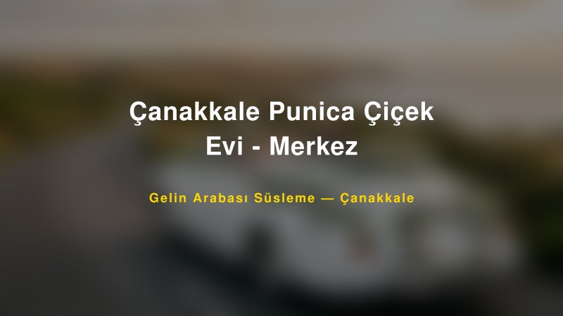Çanakkale Punica Çiçek Evi - Merkez — Çanakkale Kır Düğünü Mekanı Rehberi