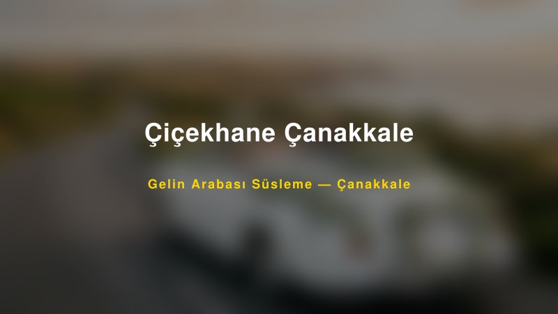 Çiçekhane Çanakkale Çanakkale Gelin Arabası Süsleme